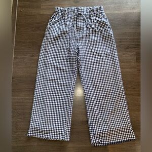 Abercrombie & Fitch Navy and White Lined Plaid Pants